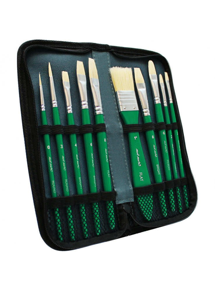 Mixed Bristle Gouache Brush Set in Wallet (11pc)