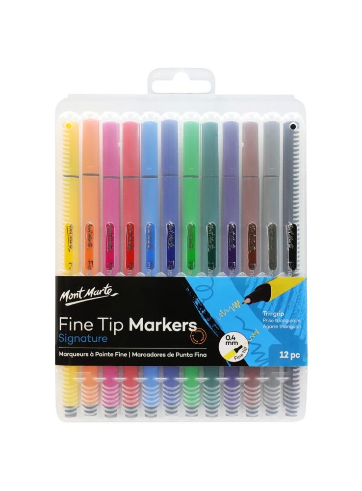 Mini Fineliner Marker Set, Fine Tip, 1 Each of 12 Colors