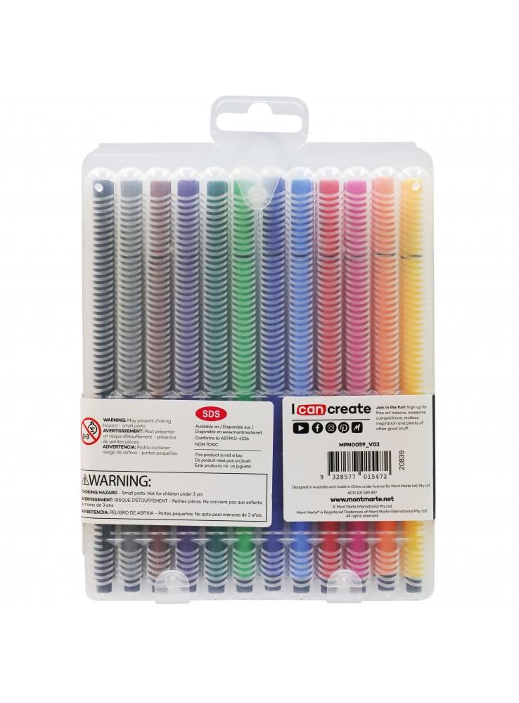 Mini Fineliner Marker Set, Fine Tip, 1 Each of 12 Colors