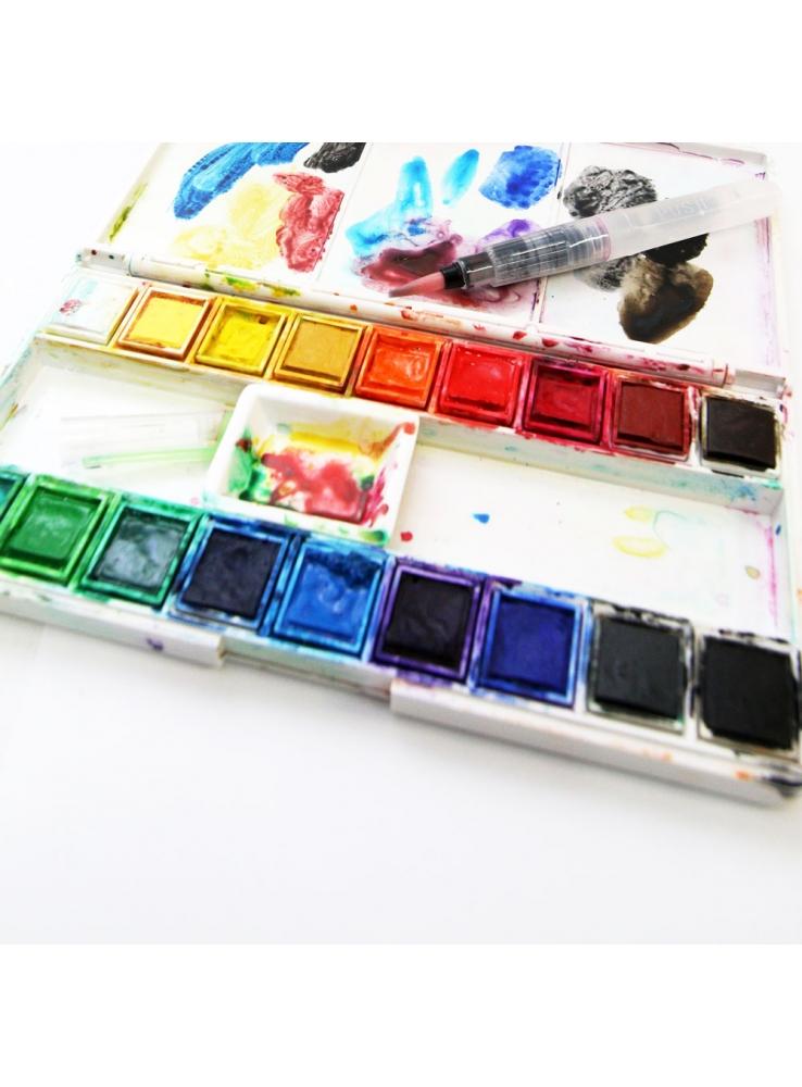 7-Pan Ceramic Artist Paint Palette - Watercolor Supplies – lauda
